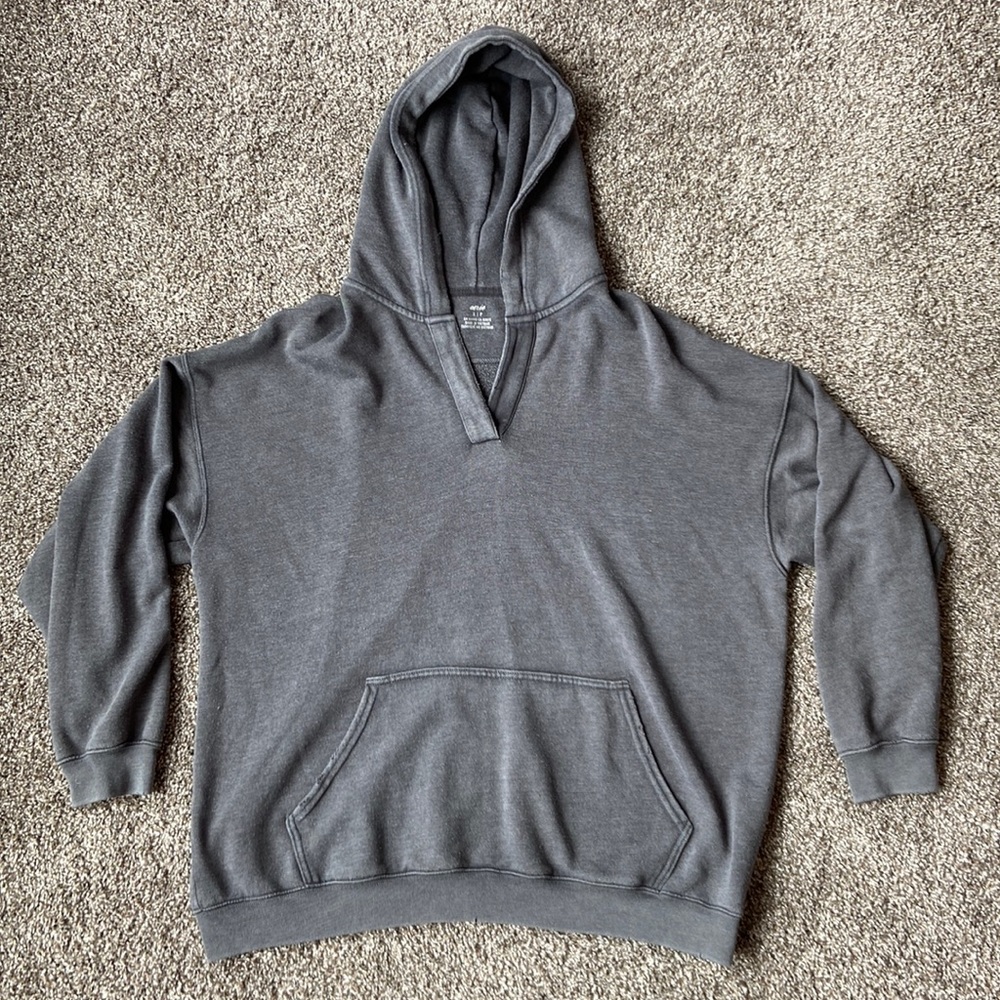 Aerie distressed fleece hoodie